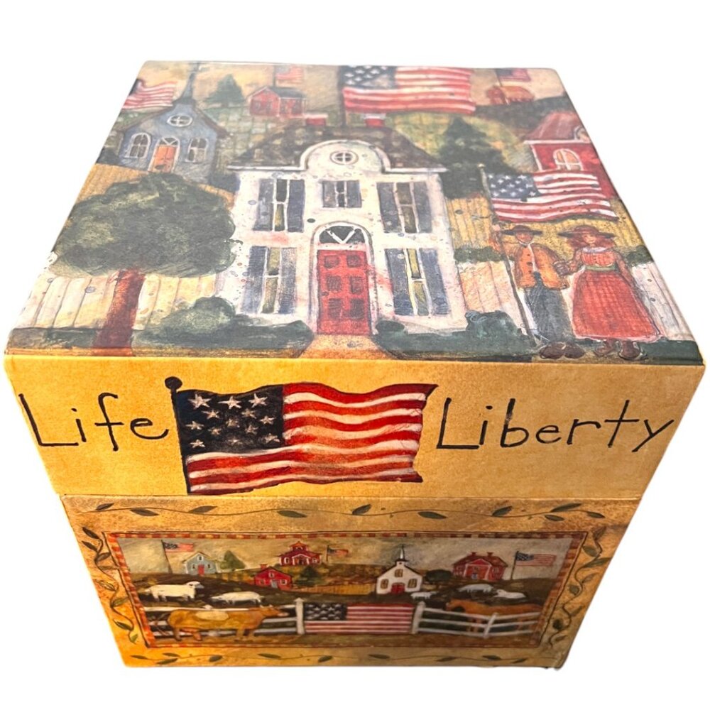 BOB'S BOXES "Life & Liberty" Memento Box Photos Letters Susan Winget Artwork